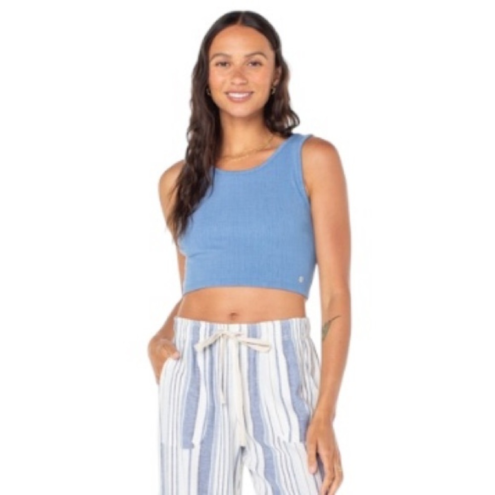 Roxy Blue Fitted Crop Tank Top